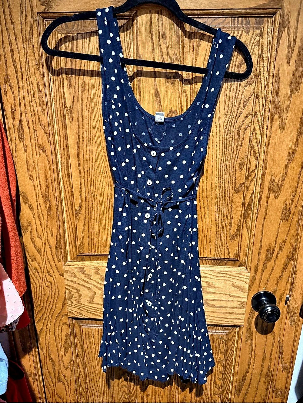Old Navy Fit & Flare Crepe Button-Front Mini Dress Blue & White Size Small